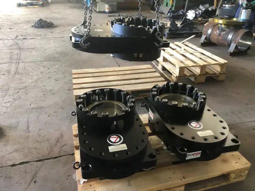 "10″ Propipe slim valve mechanical unit displayed in industrial workshop