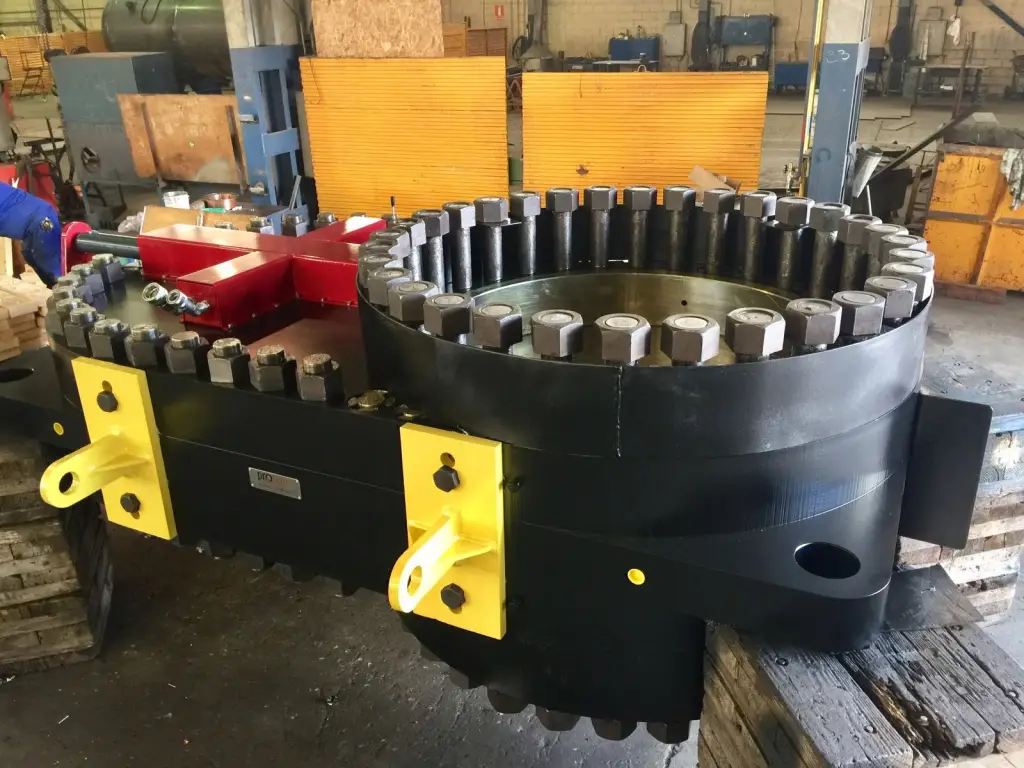 56″ Propipe slim valve hydraulic unit displayed in industrial workshop
