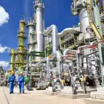 Equipment for Live Pipeline Intervention 5 Chemical industry plant scene with refinery workers in protective work clothes inspecting piping systems and industrial